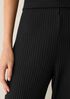 Textured Stretch Rib Wide-Leg Pant