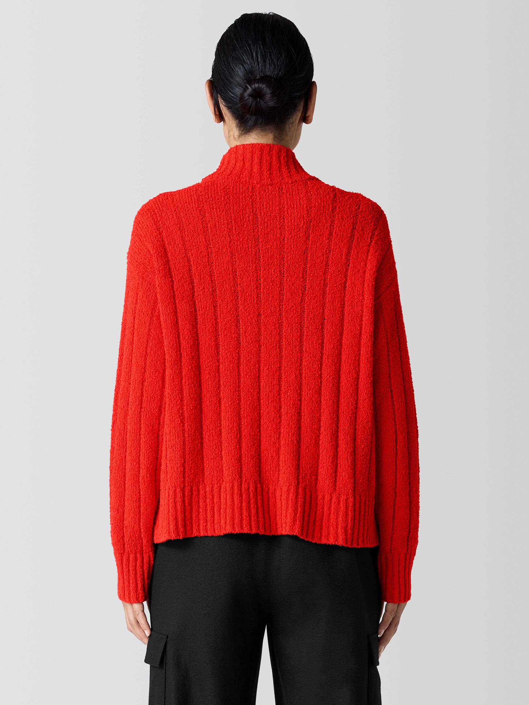 Cotton Fluff Rib Turtleneck Top