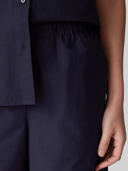 Washed Organic Cotton Poplin Wide-Leg Pant