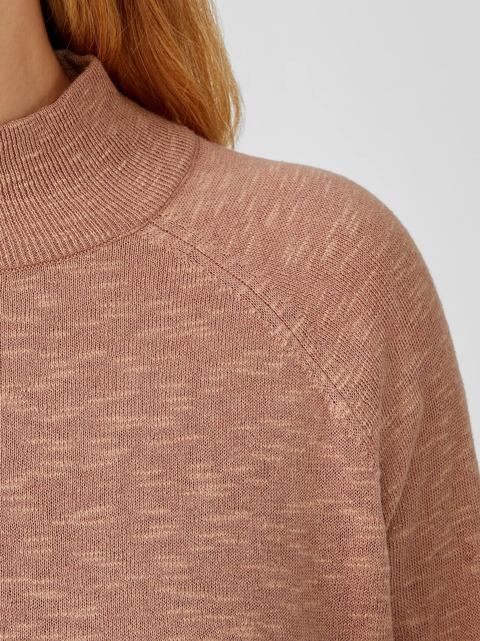 Organic Cotton Linen Slub Funnel Neck Top