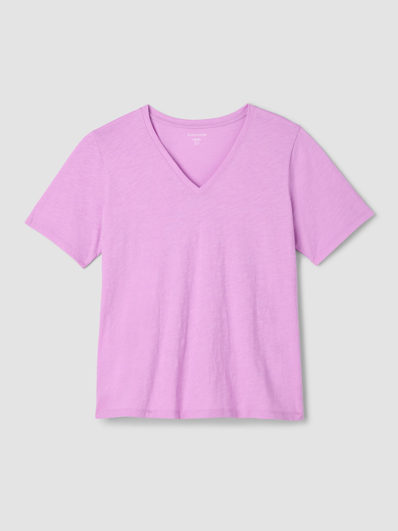 Organic Cotton Slubby Jersey V-Neck Tee
