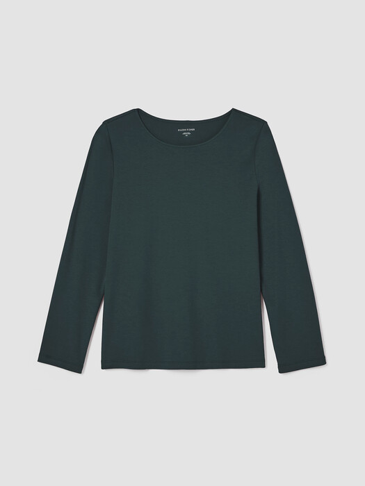 Cozy Organic Cotton Interlock Jewel Neck Top