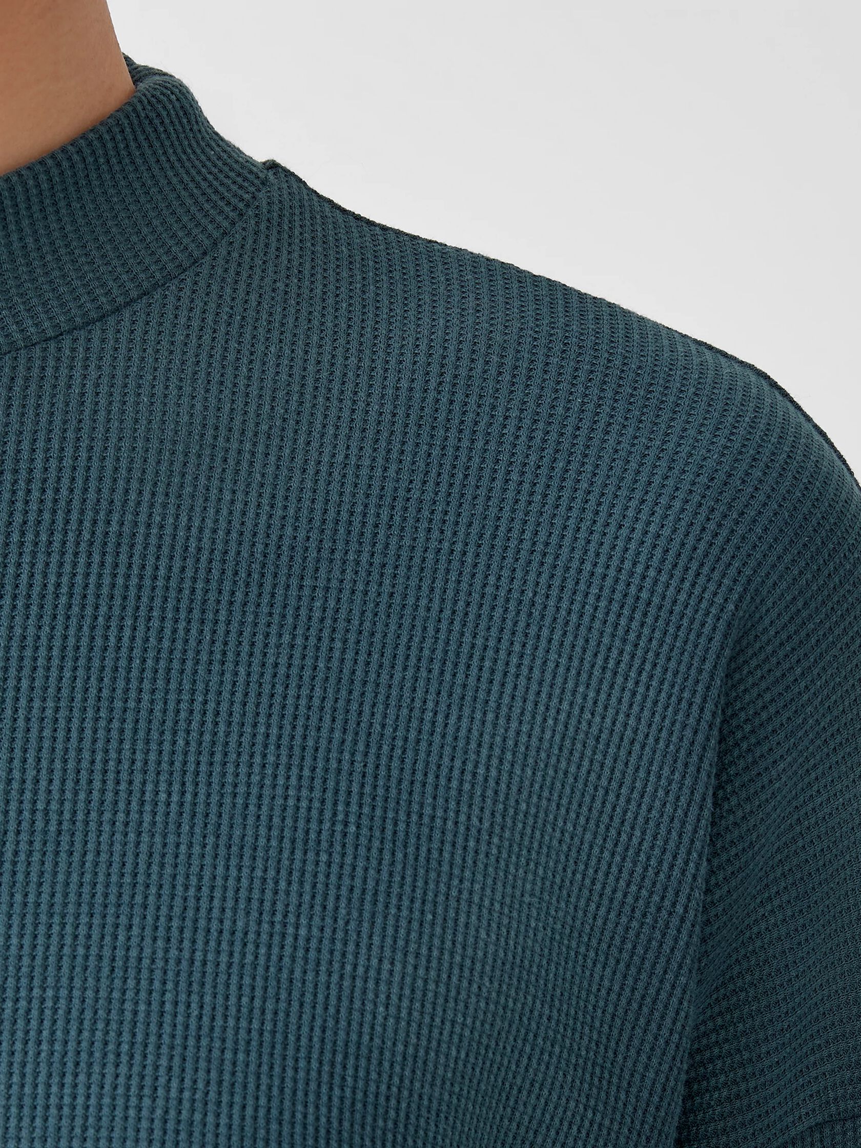 Cozy Waffle Knit Mock Neck Top