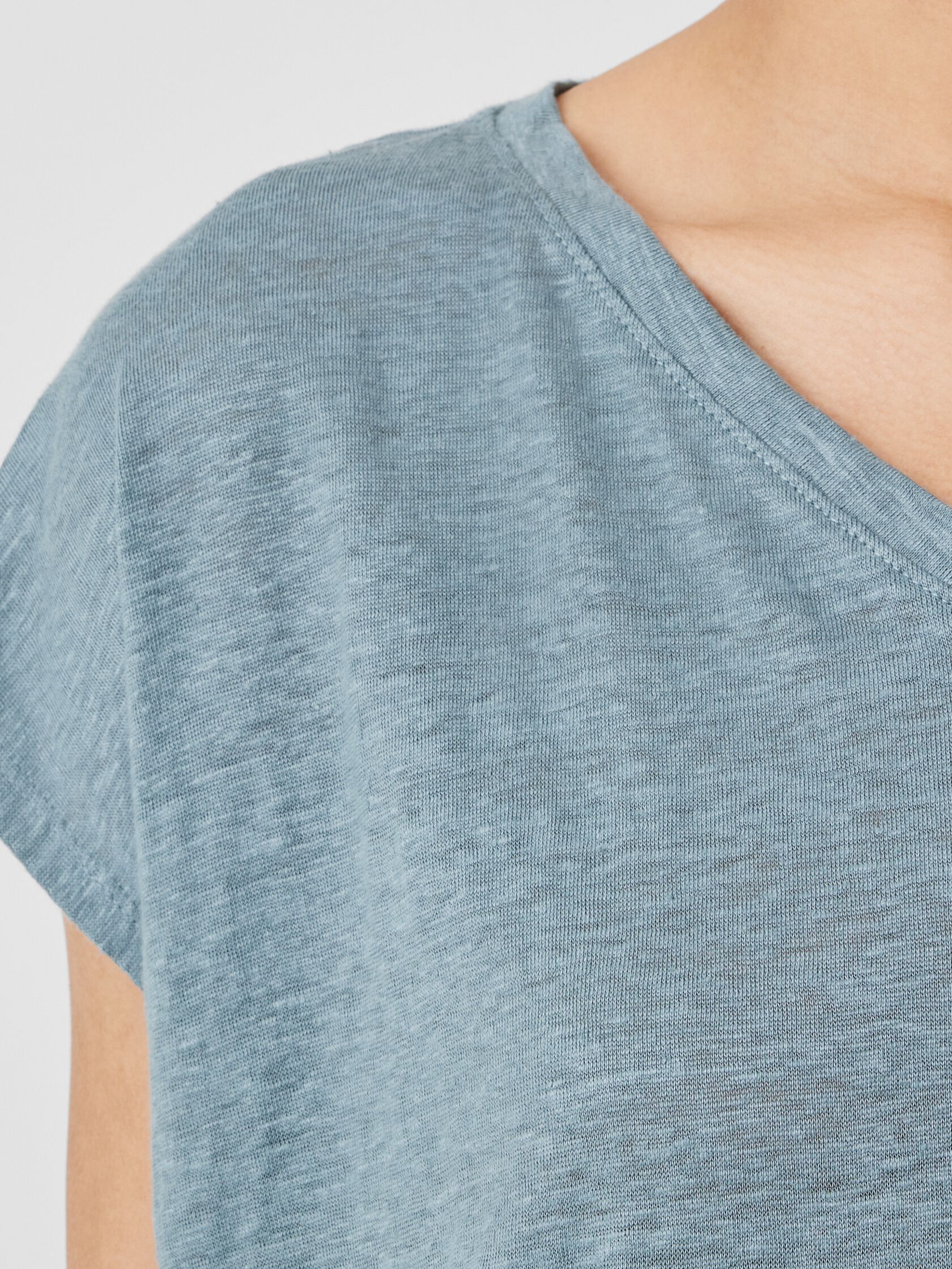 Organic Linen Jersey V-Neck Tee