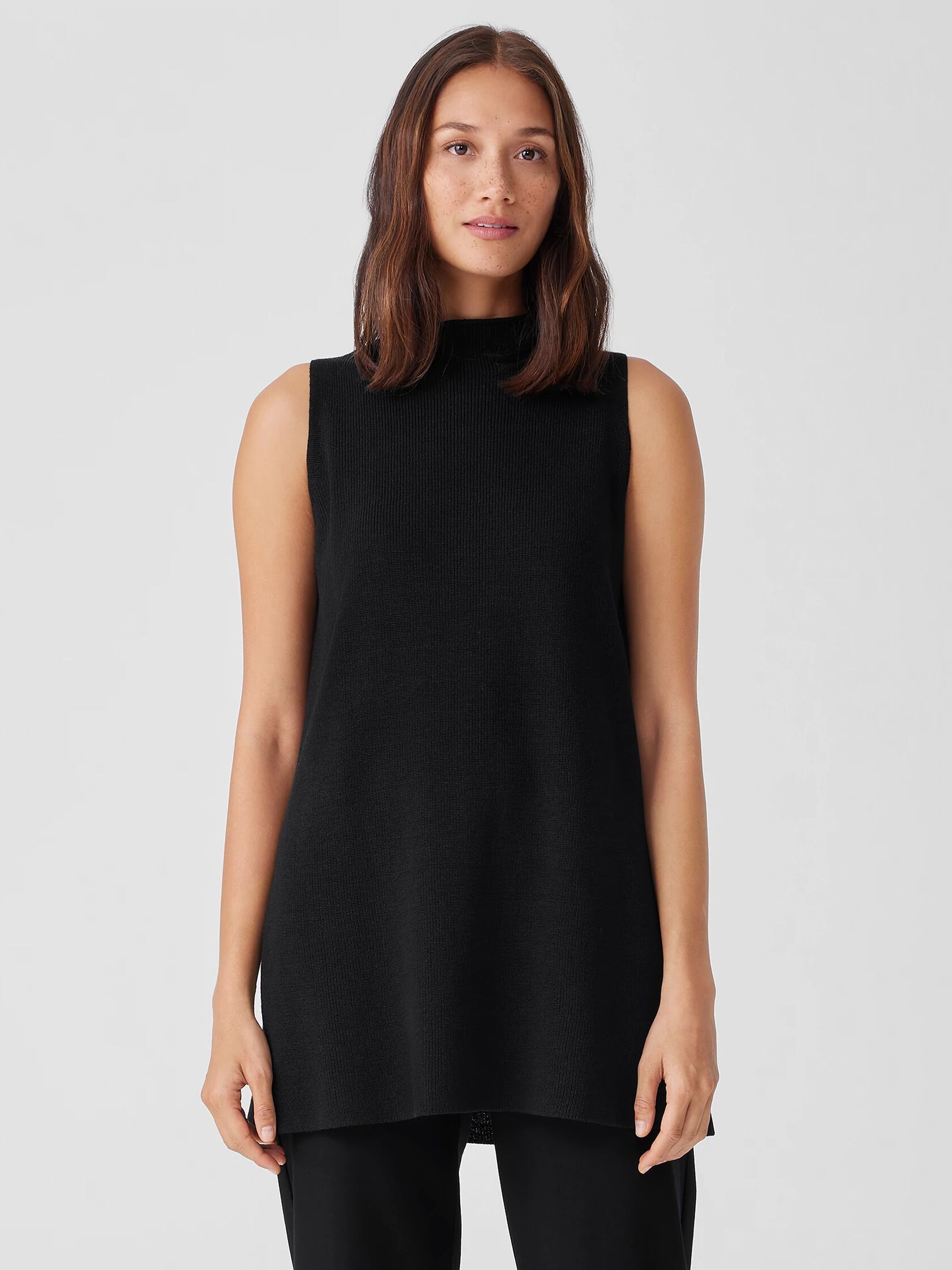 Organic Linen Cotton Funnel Neck Top