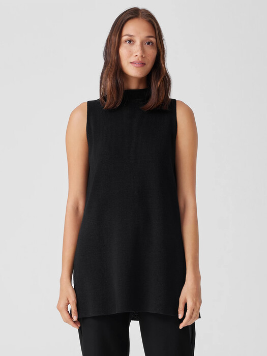 Organic Linen Cotton Funnel Neck Top