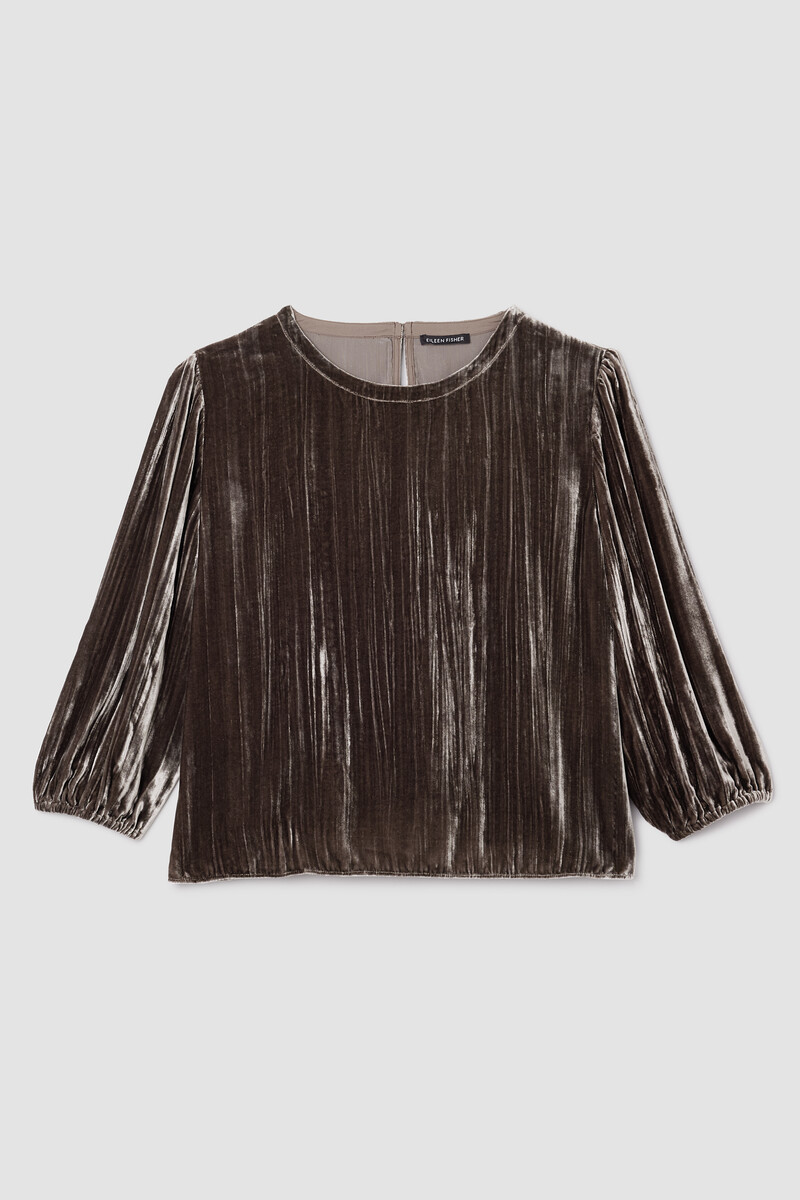Crushed Velvet Round Neck Top Crushed Velvet Round Neck Top