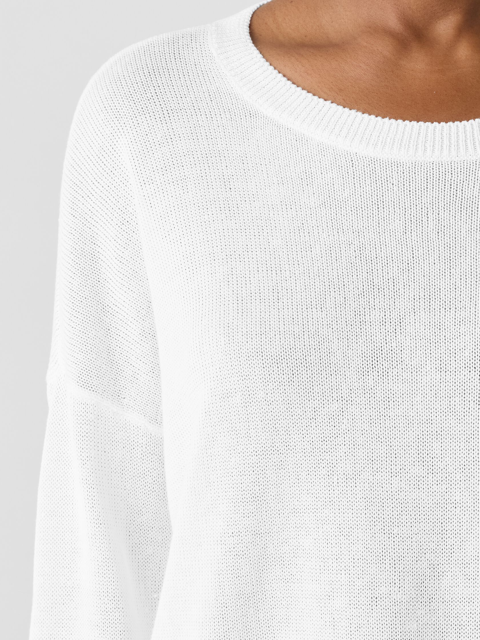 Organic Linen Cotton Cord Crew Neck Top