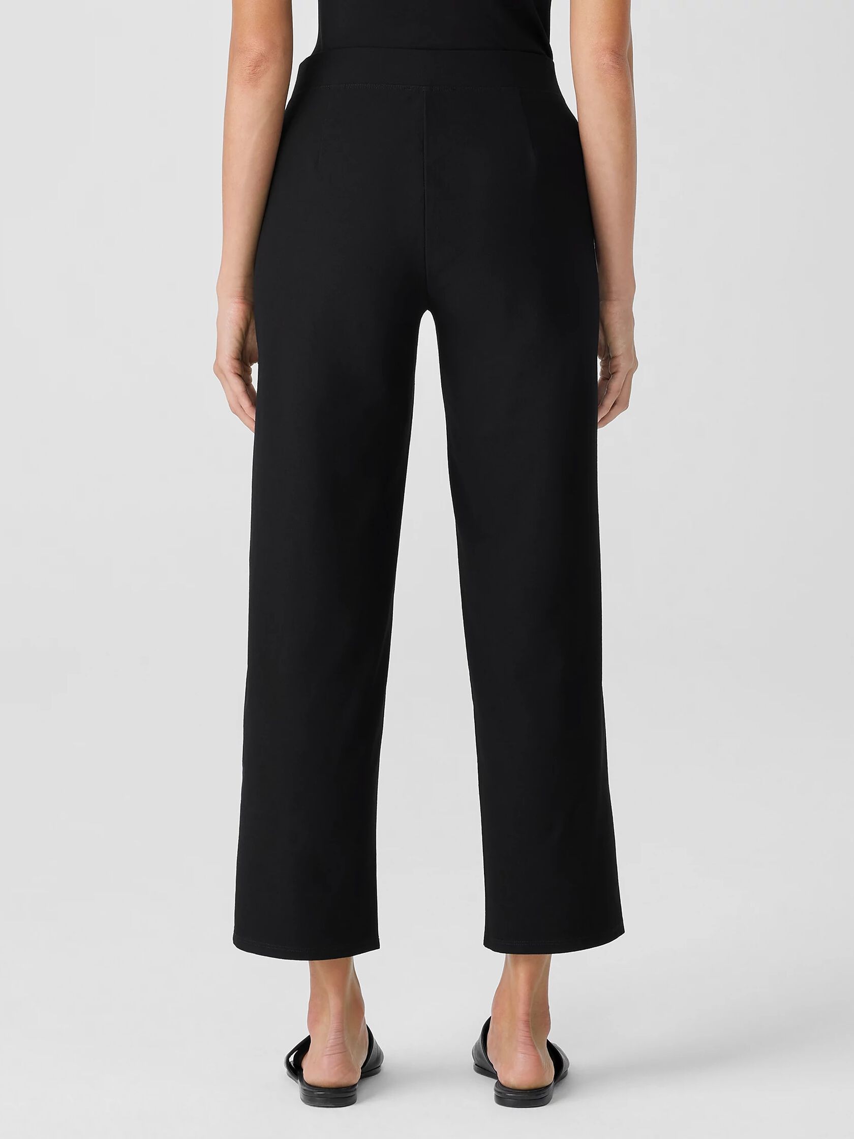 Washable Stretch Crepe Straight Pant