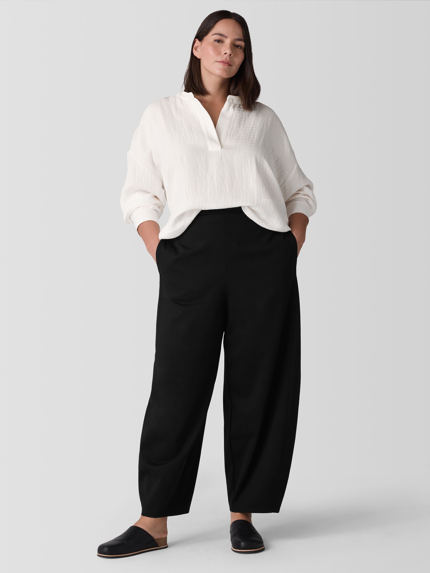 Washable Flex Ponte Curved Lantern Pant