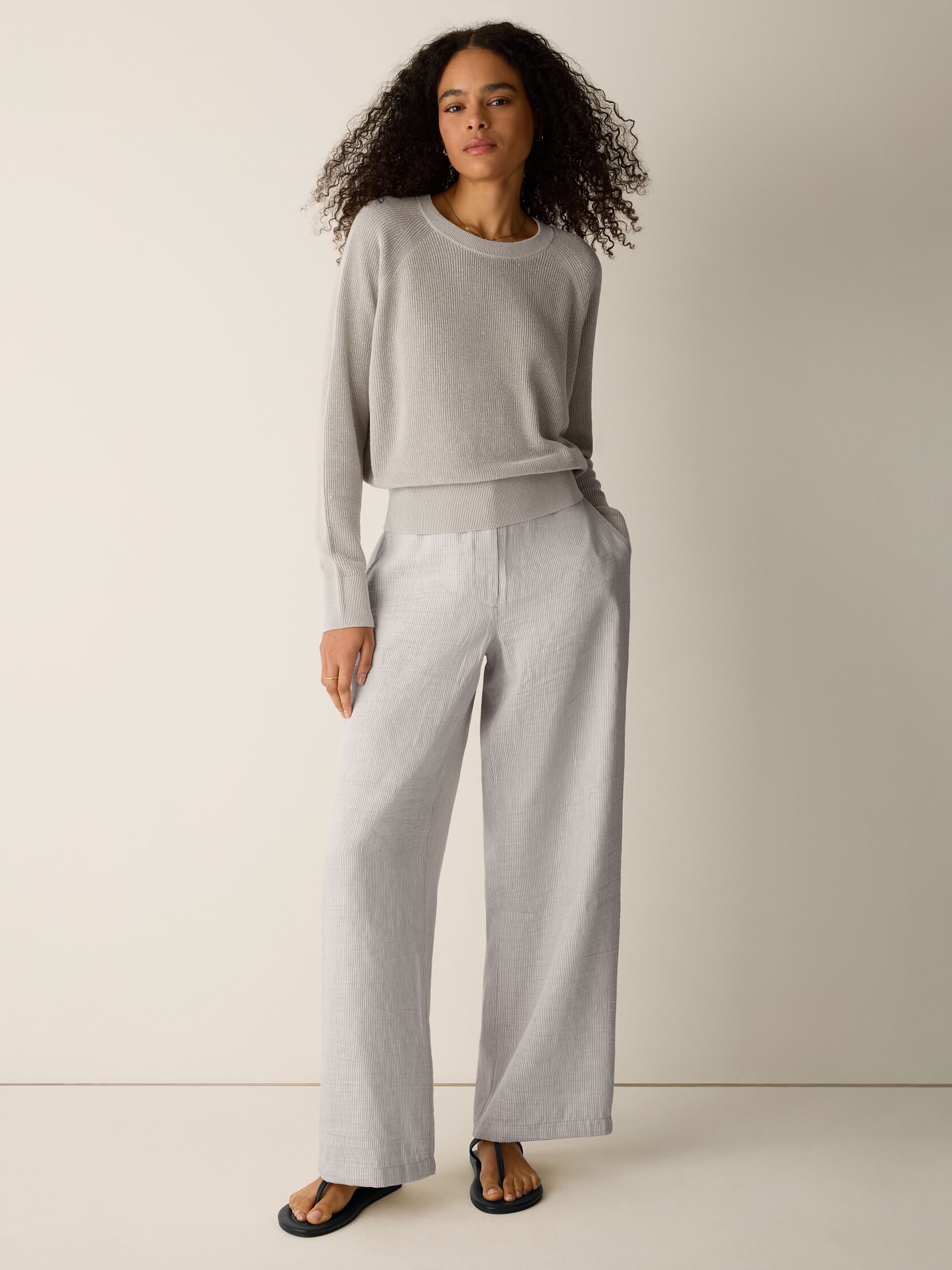 Organic Linen Cotton Wedge Sweater