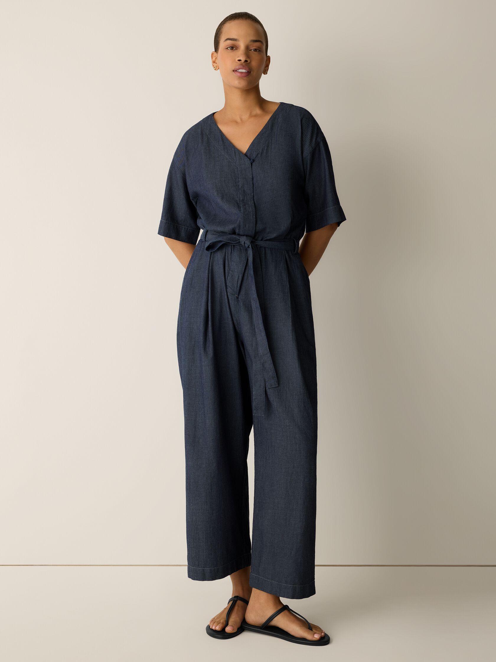 Airy Organic Cotton Twill Jumpsuit