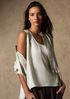 Silk Twill Curved V-Neck Tank