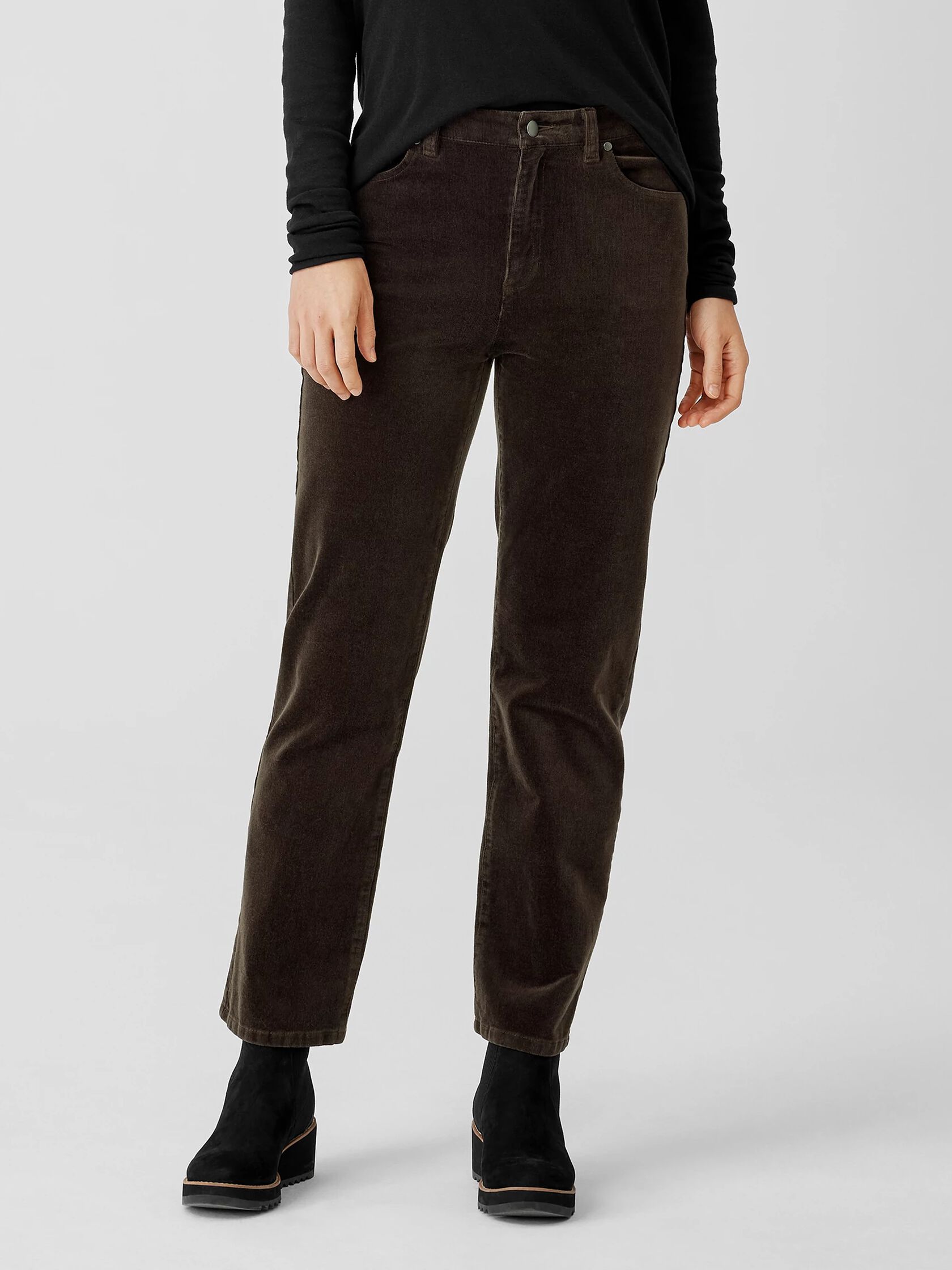 Organic Cotton Stretch Corduroy Straight Pant