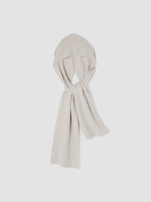 Cotton and Recycled Cashmere Hooded Scarf