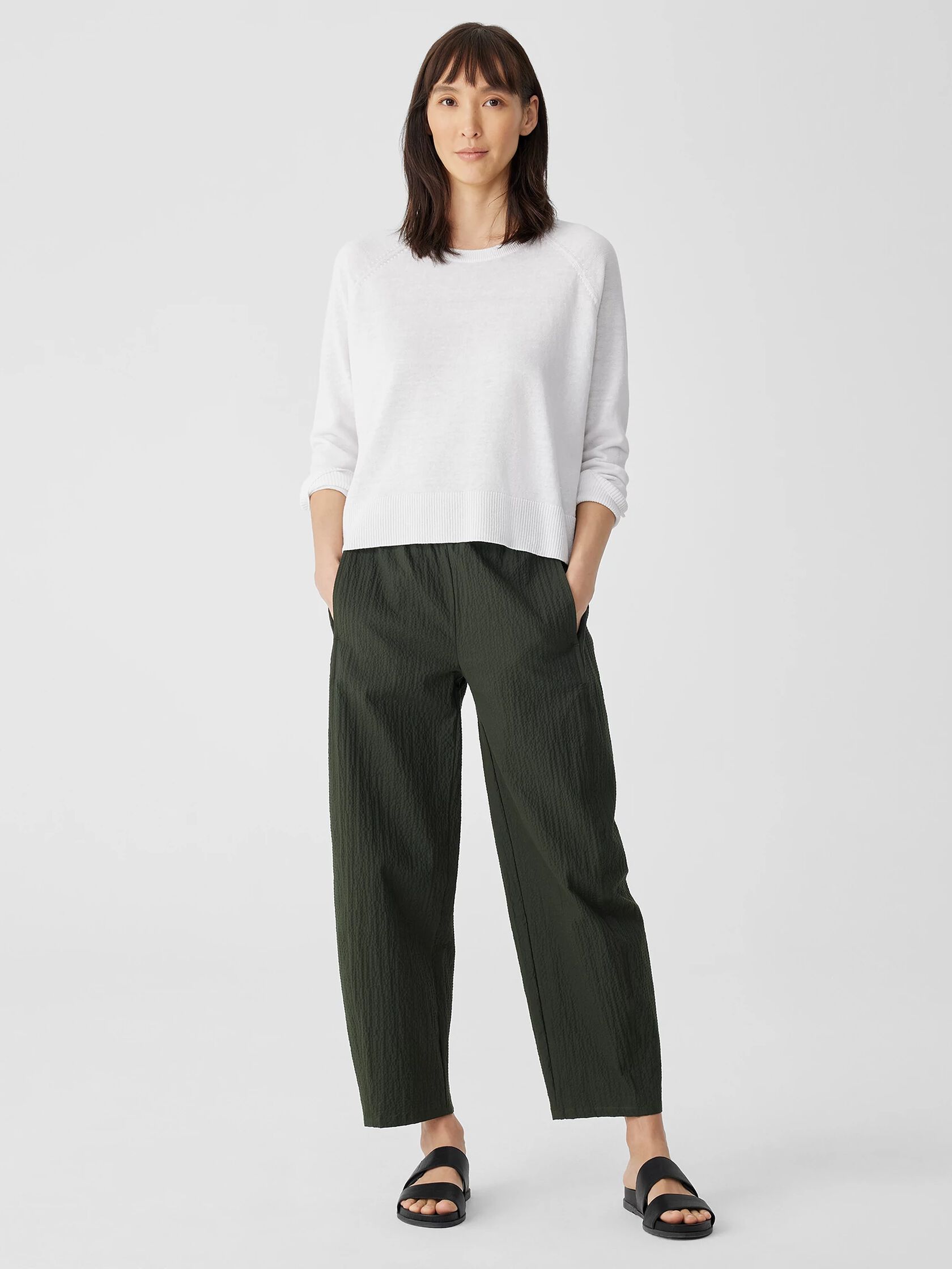 Organic Linen Cotton Raglan-Sleeve Top