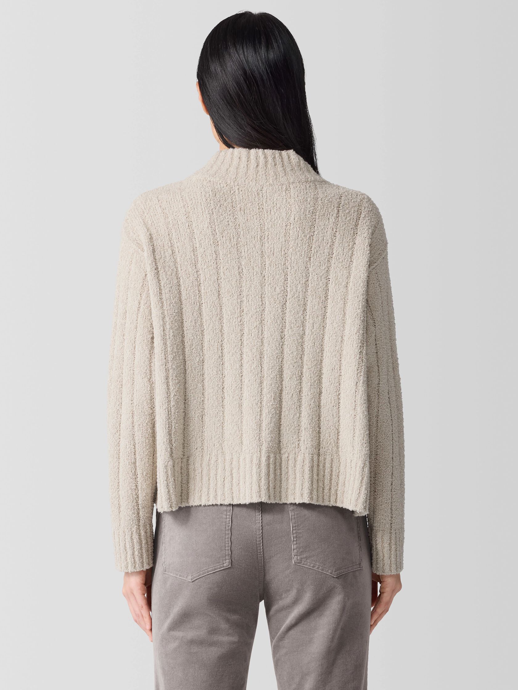 Cotton Fluff Rib Turtleneck Top