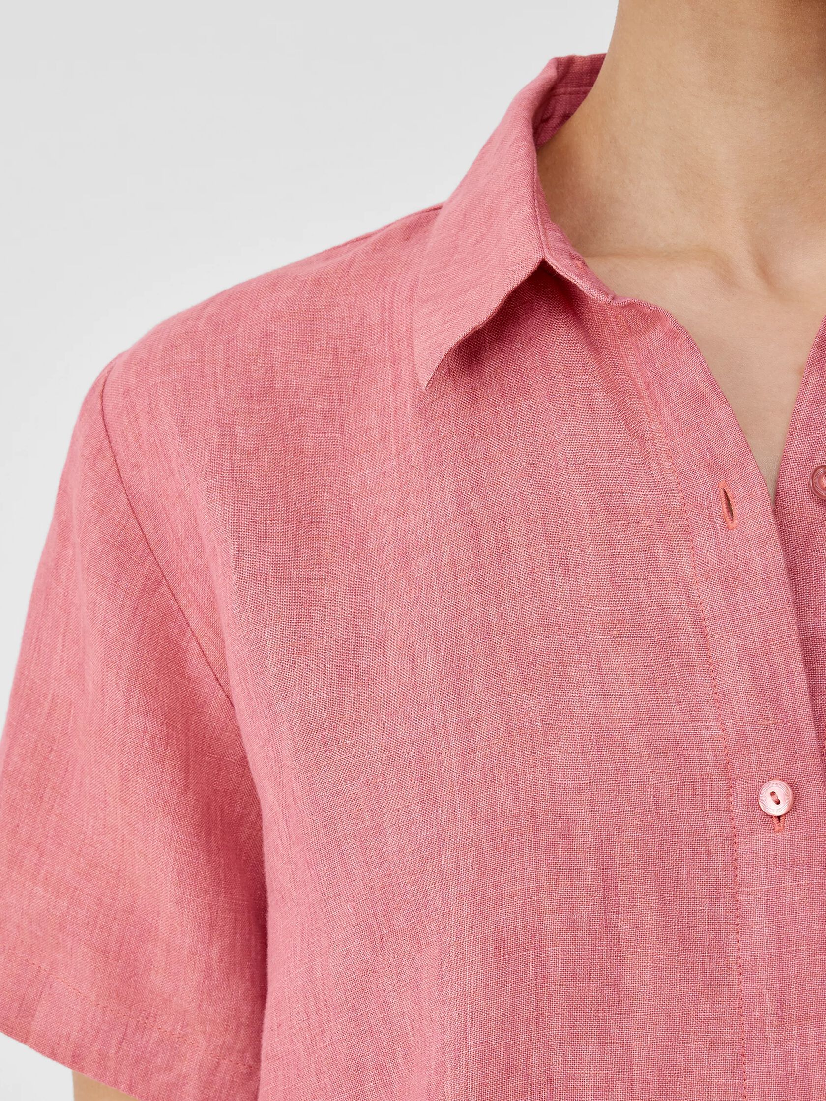Washed Organic Linen Délavé Short-Sleeve Shirt