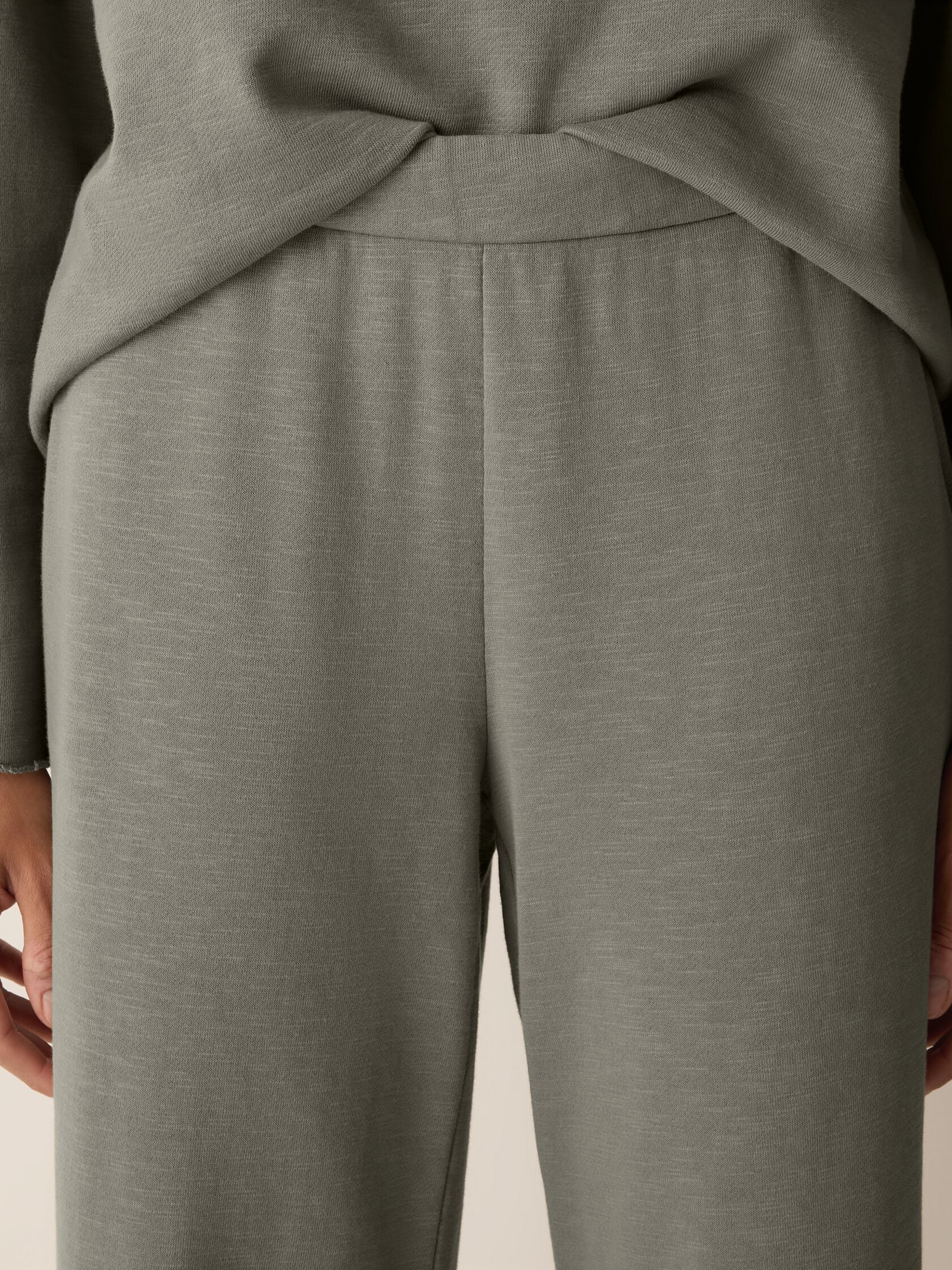 Garment-Dyed Organic Cotton Terry Wide-Leg Pant