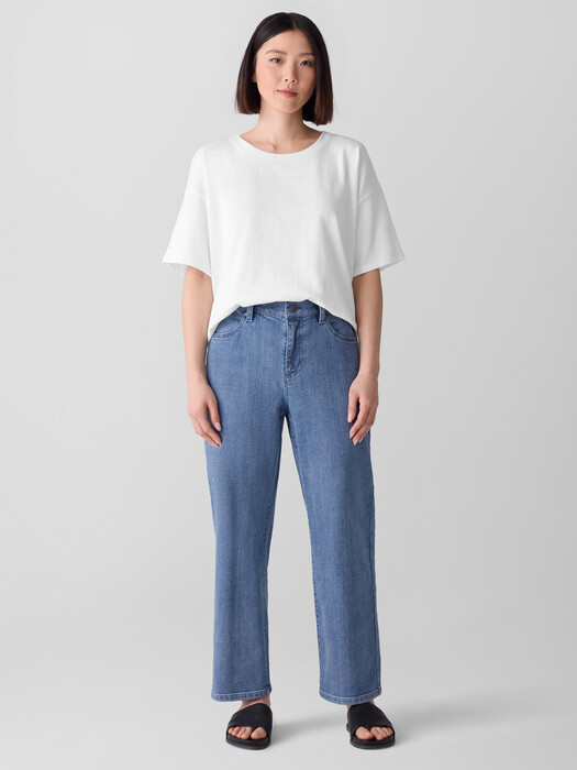 Cotton Stretch Denim Straight Jean
