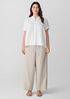 Organic Handkerchief Linen Band Collar Shirt