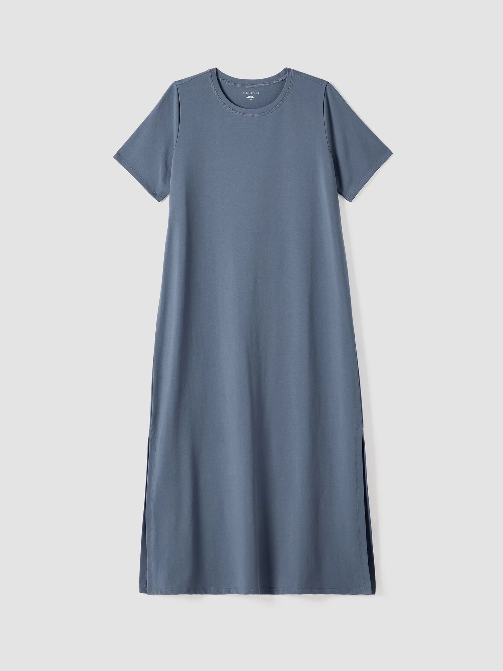 Pima Cotton Stretch Jersey Crew Neck Dress