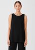 Silk Georgette Crepe Ballet Neck Tank