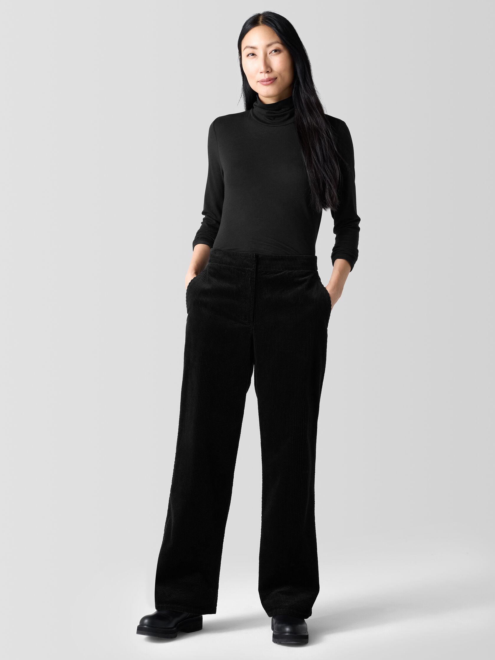 Organic Cotton Corduroy Wide-Leg Pant