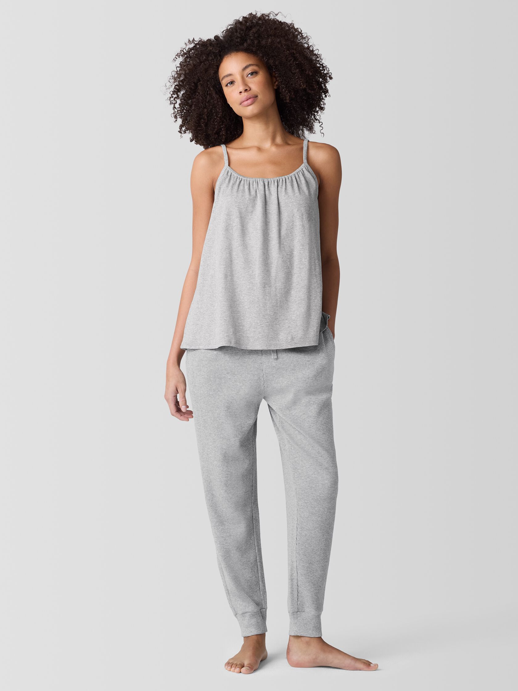 Mélange Organic Cotton Waffle Jogger Sleep Pant
