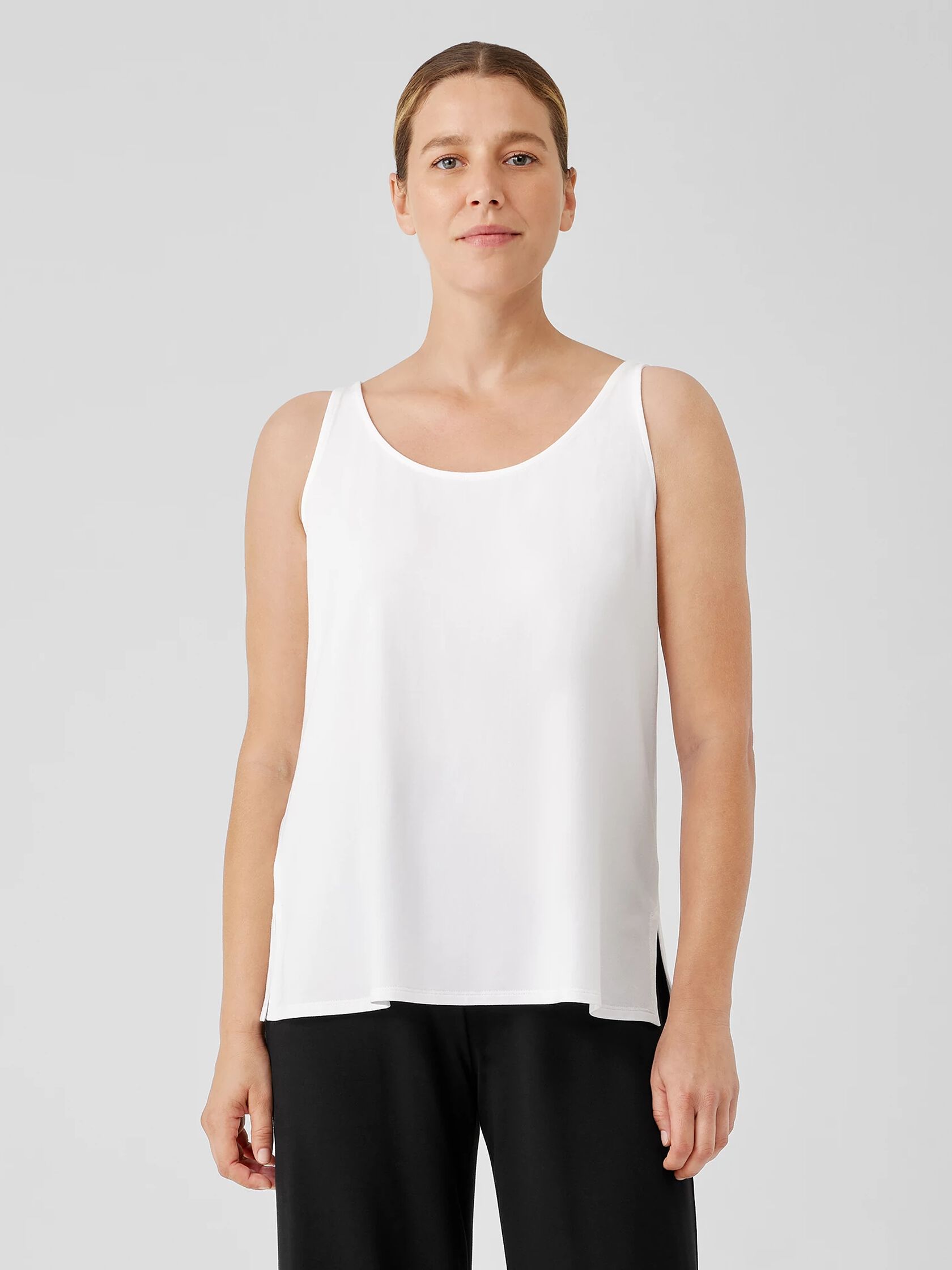 Stretch Jersey Knit Scoop Neck Tank