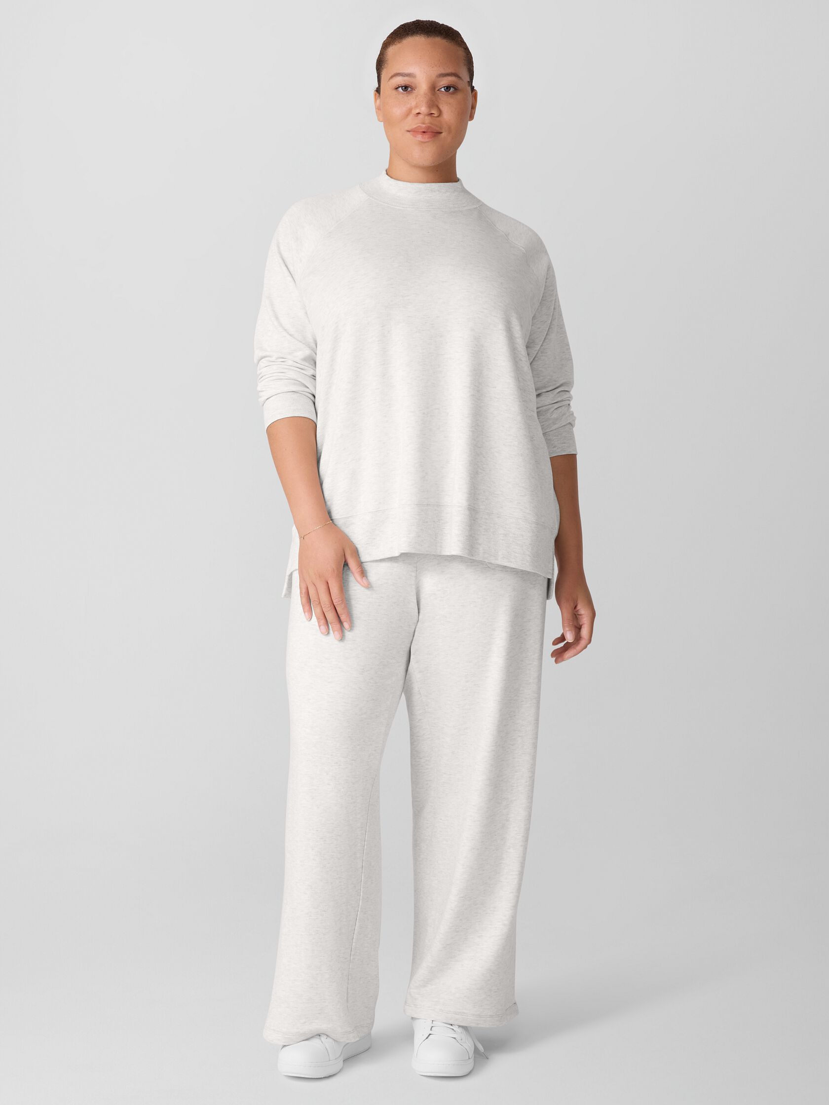 Cozy Brushed Terry Hug Mock Neck Top