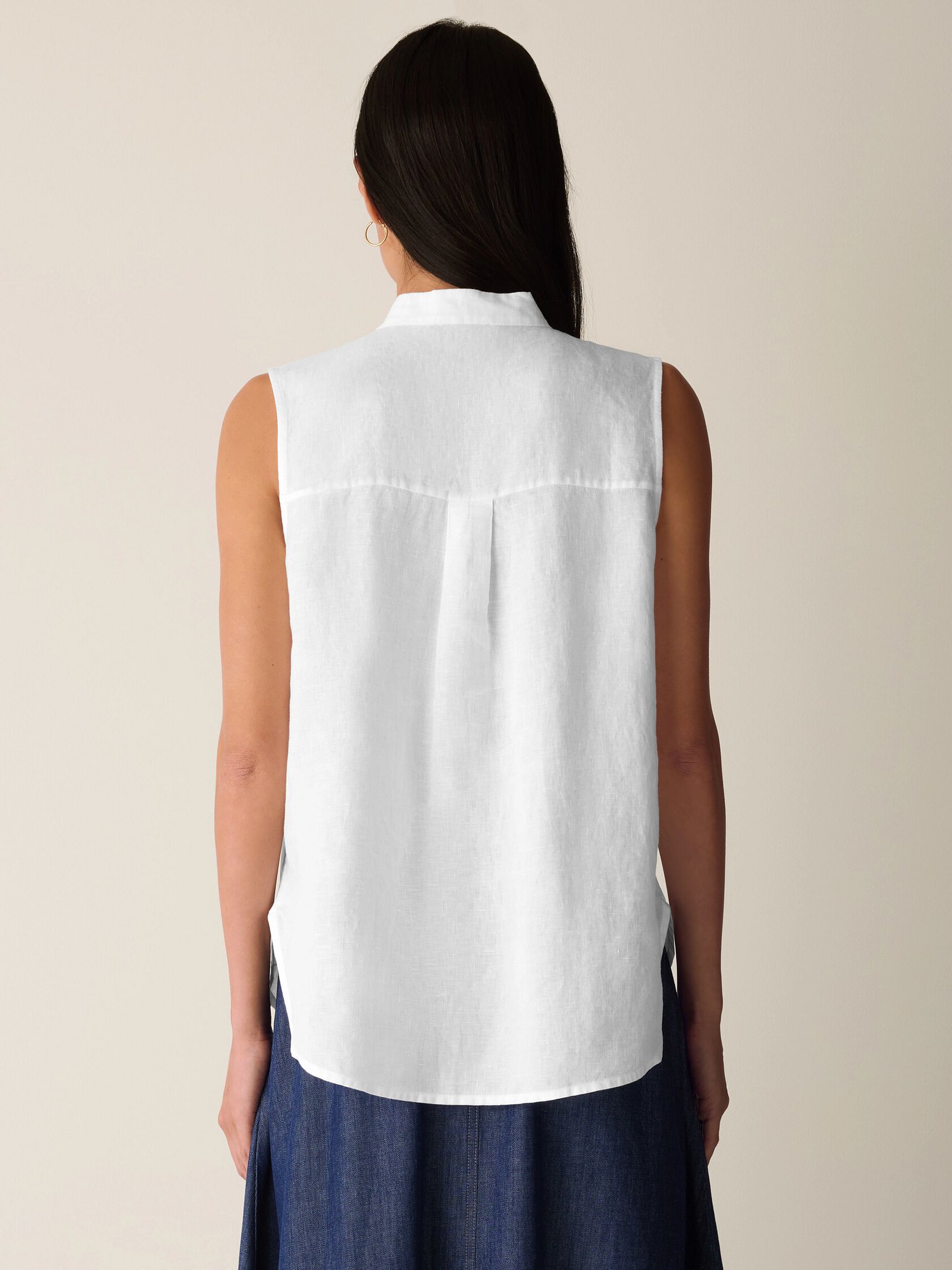 Organic Handkerchief Linen Sleeveless Shirt