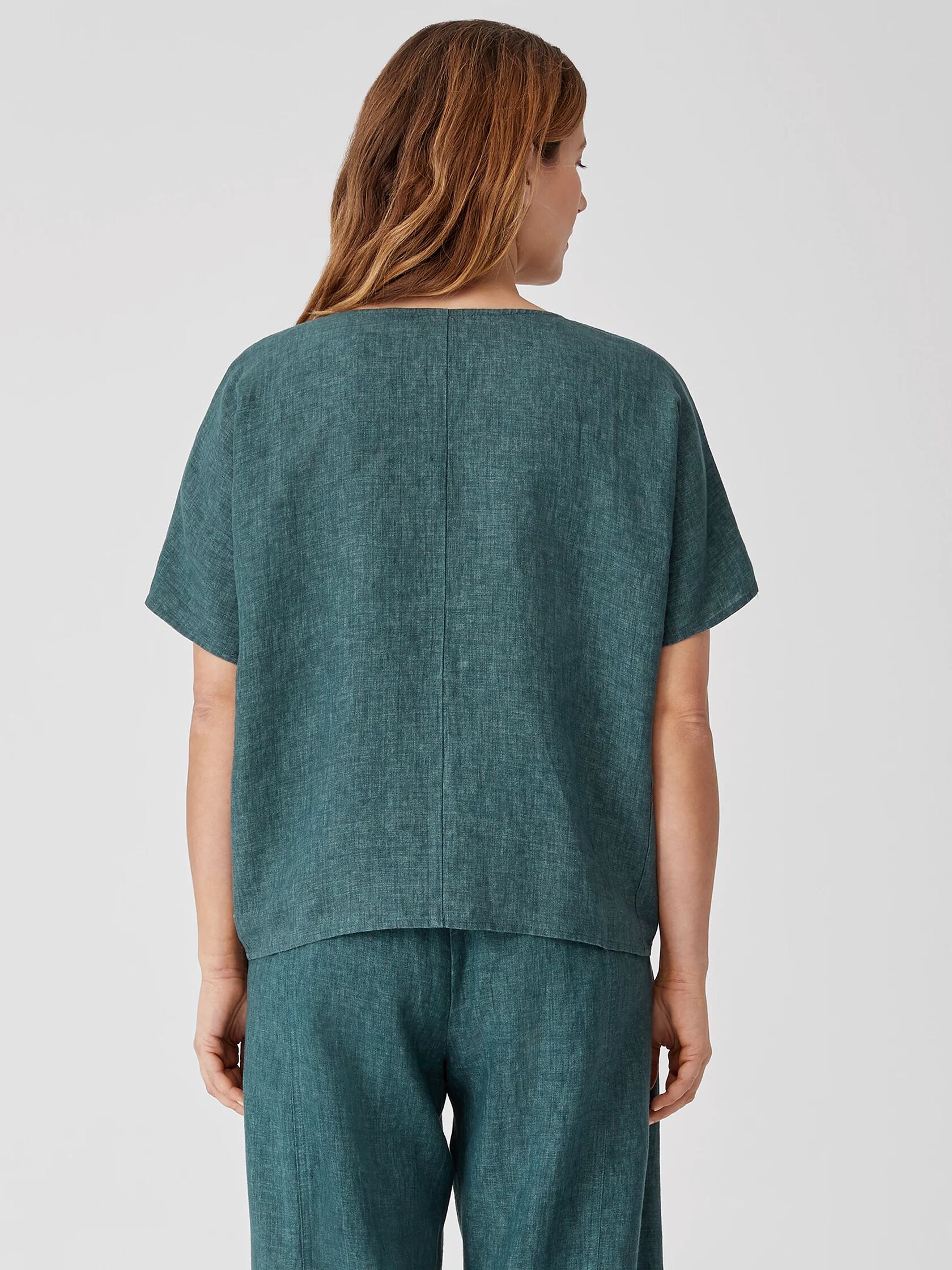 Washed Organic Linen Delave Top
