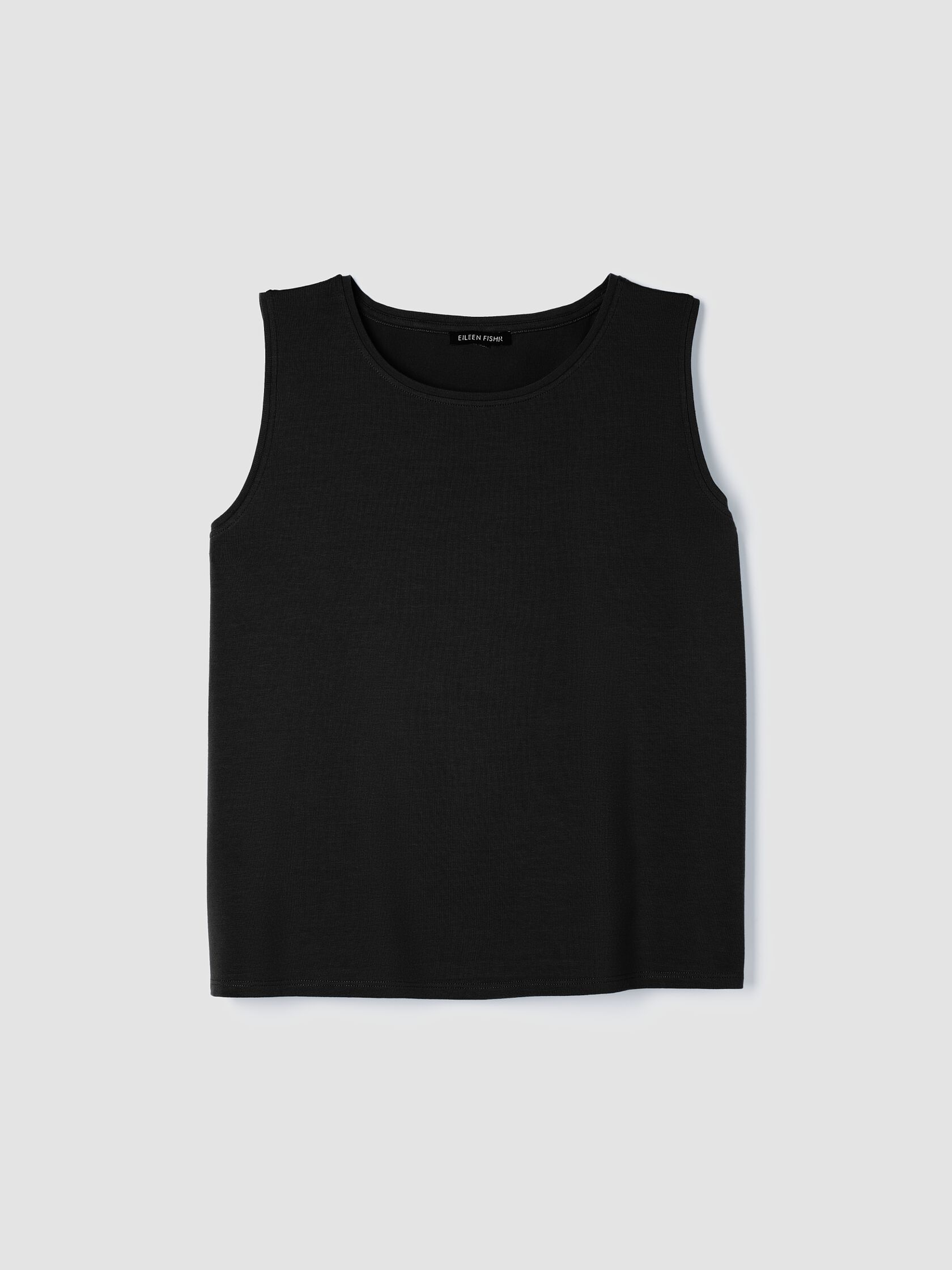 Stretch Jersey Knit Jewel Neck Tank