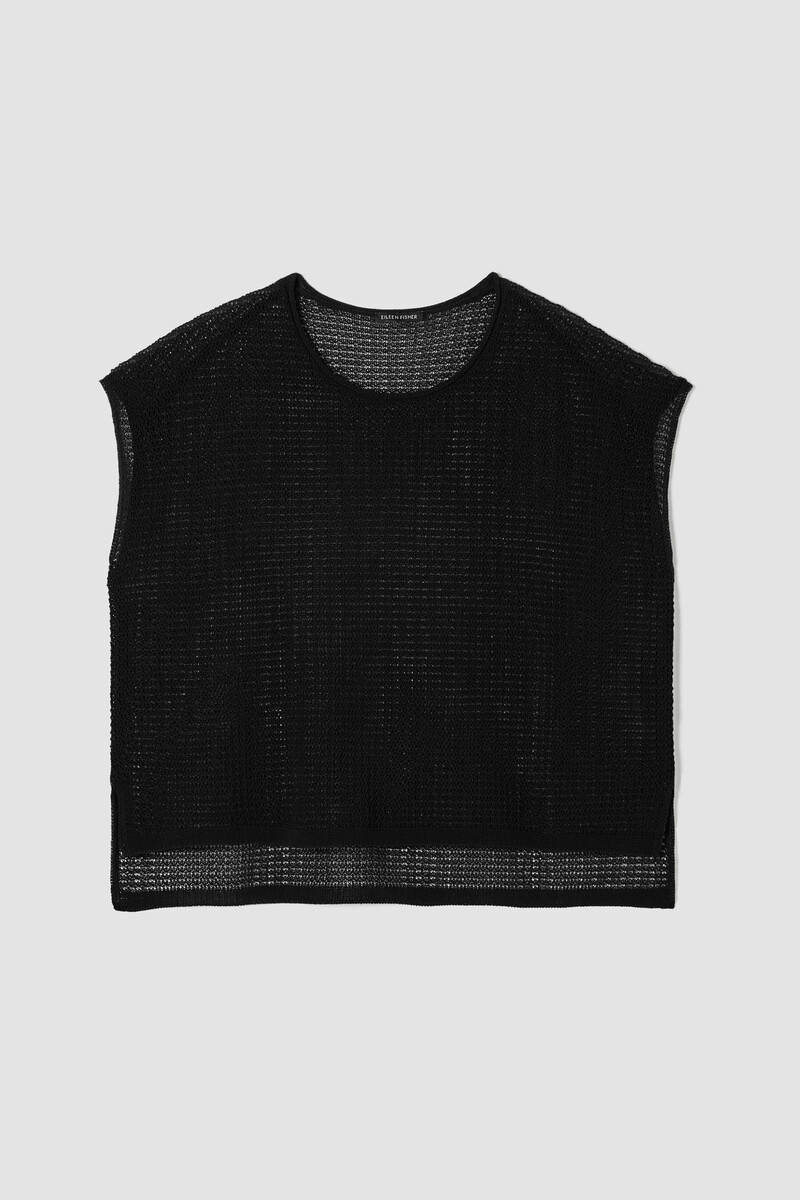 Organic Cotton Cord Sheen Jewel Neck Top Organic Cotton Cord Sheen Jewel Neck Top