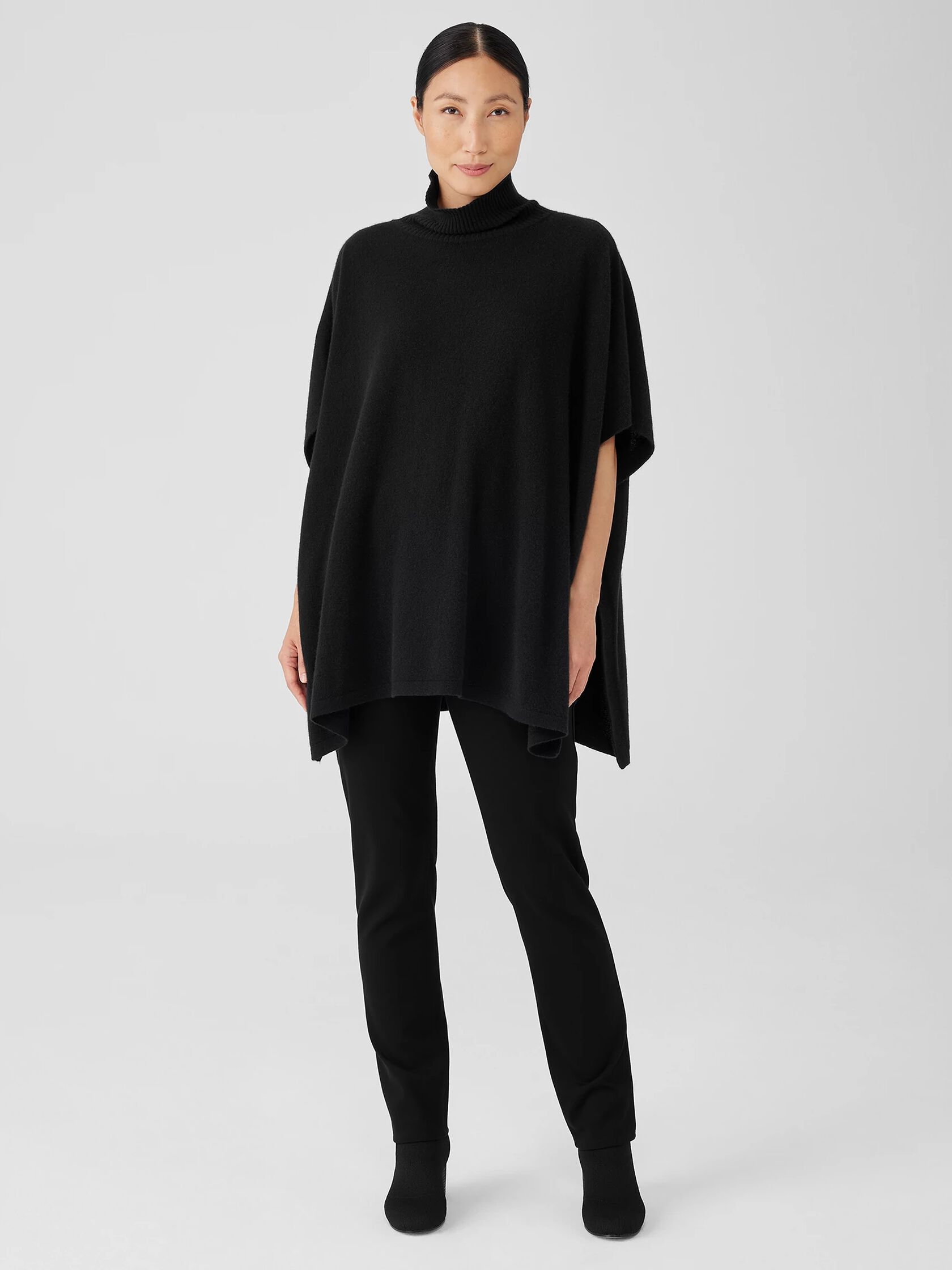 Italian Cashmere Turtleneck Poncho