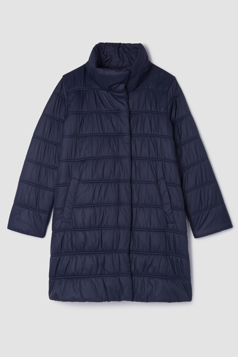 Eggshell Recycled Nylon Ruched Coat Eggshell Recycled Nylon Ruched Coat