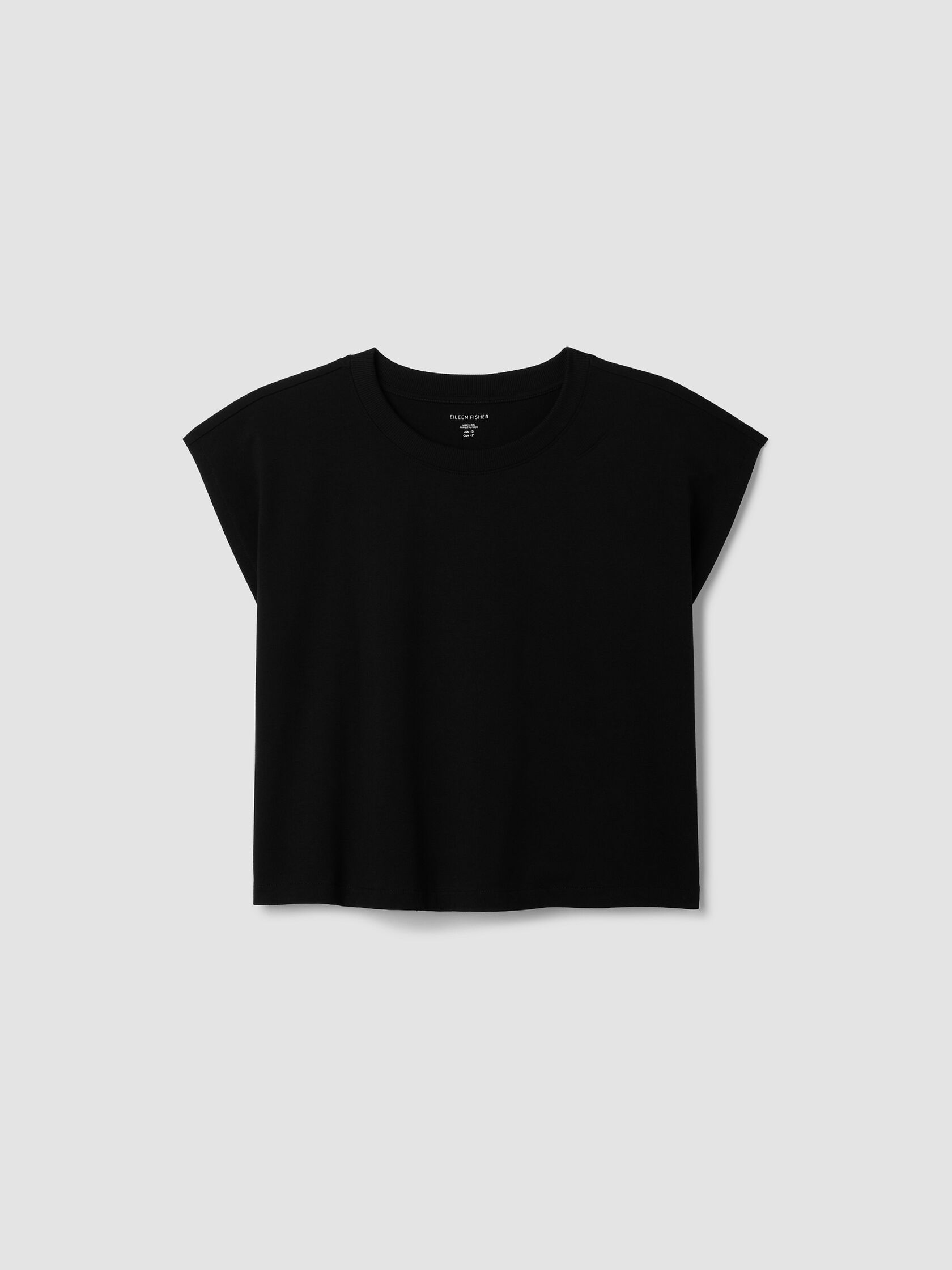 Pima Cotton Stretch Jersey Crew Neck Top