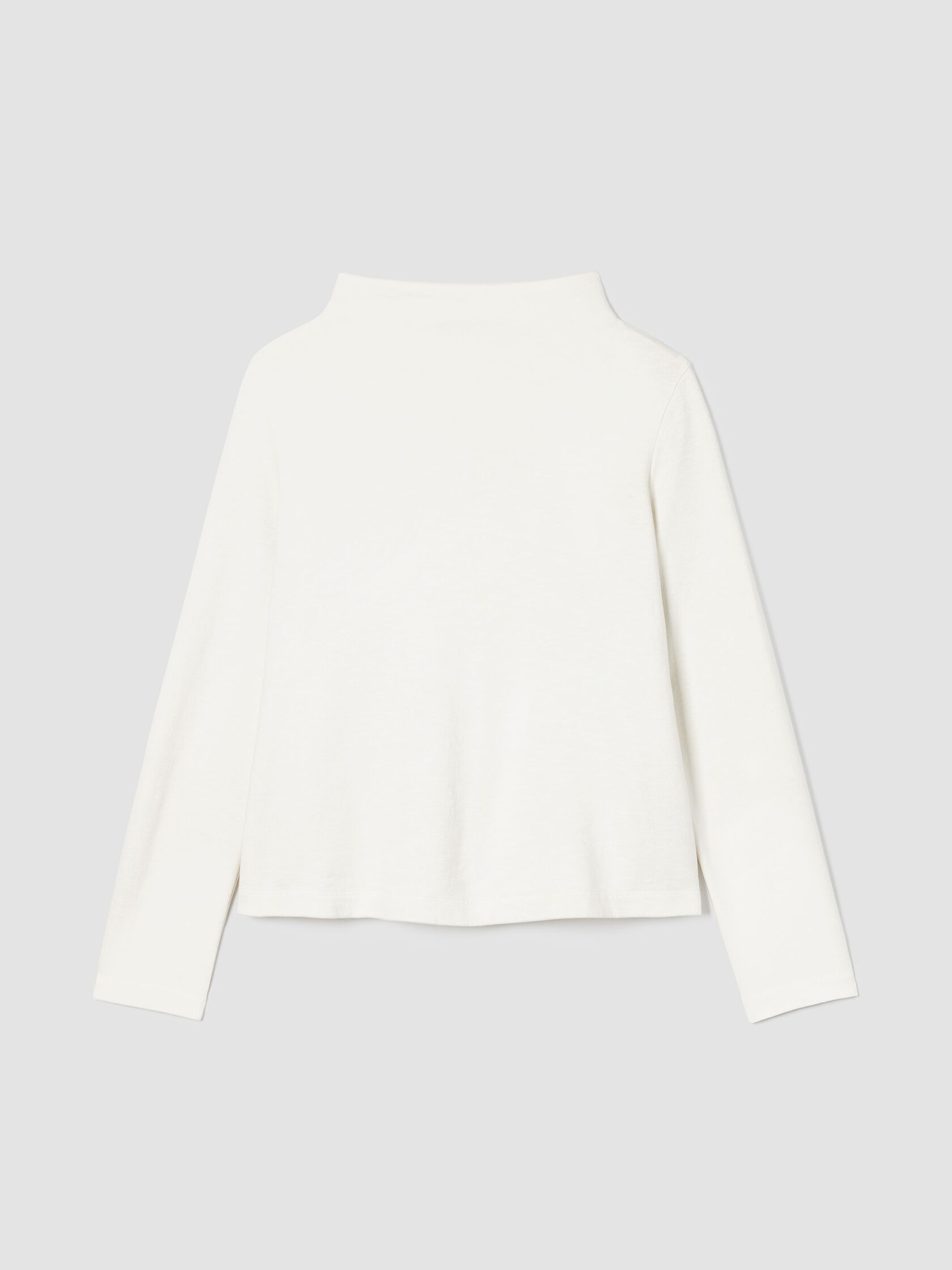Garment-Dyed Terry Funnel Neck Top