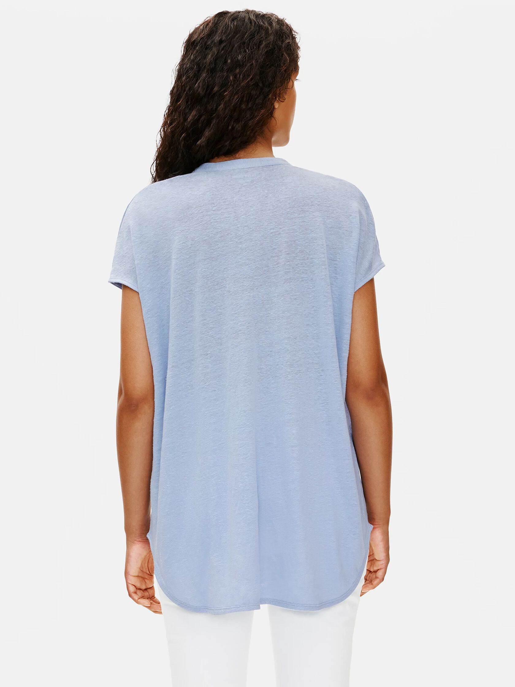 Organic Linen Jersey Mandarin Collar Tunic