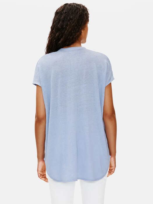 Organic Linen Jersey Mandarin Collar Tunic