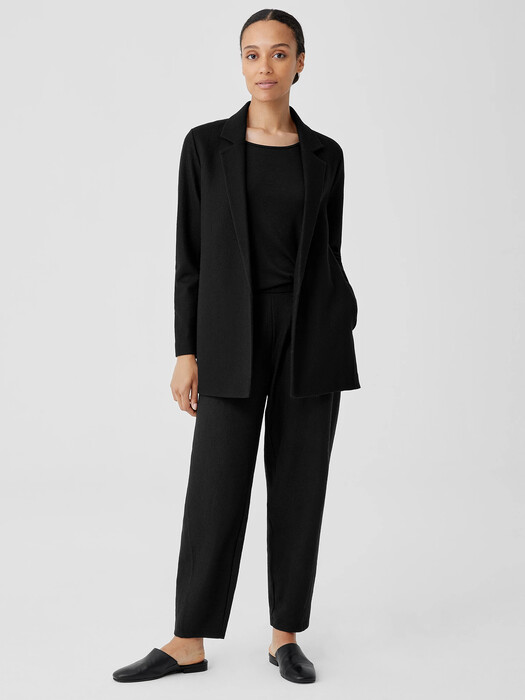 Boiled Wool Jersey Long Blazer