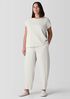 Textured Stretch Rib Round Neck Top