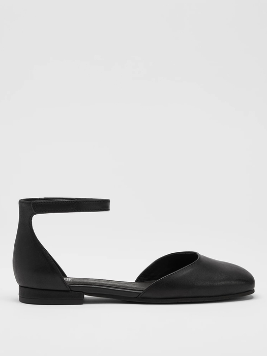 Sue Leather Ankle Strap Flat