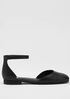 Sue Leather Ankle Strap Flat