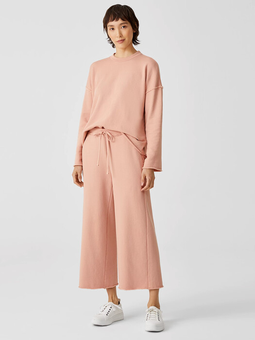 Organic Cotton French Terry Wide-Leg Pant