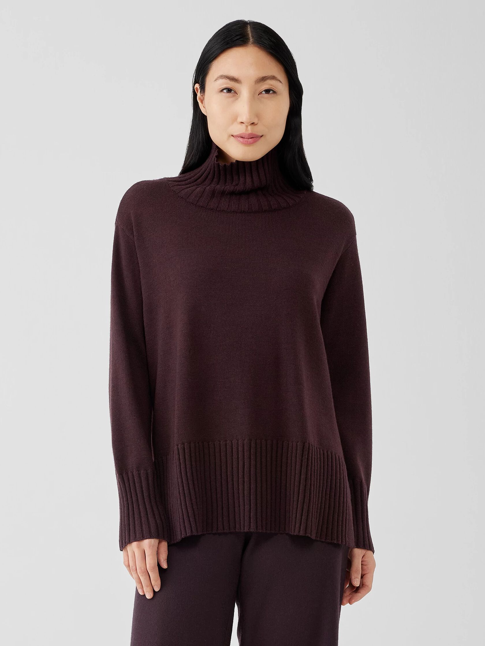 Merino Jersey Turtleneck in Regenerative Wool | EILEEN FISHER