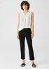 Washable Stretch Crepe Pant with Slits
