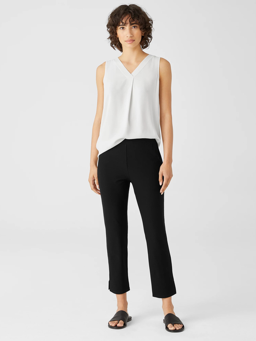 Washable Stretch Crepe Pant with Slits