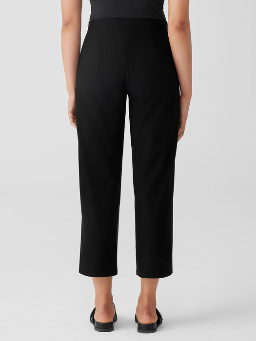 Washable Stretch Crepe Straight Pant with Yoke